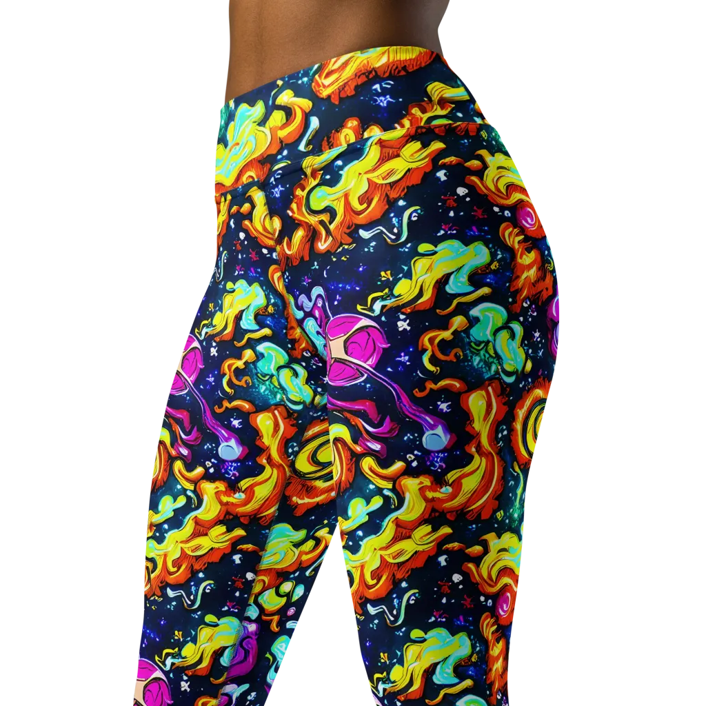 The Neon Dream on Yoga Leggings — Left Front