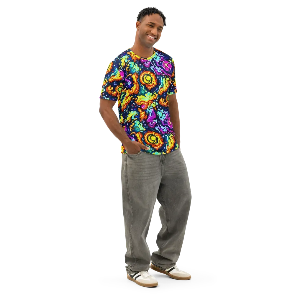 The Neon Dream on Men's Cotton Crew Neck T-Shirt — Right Front