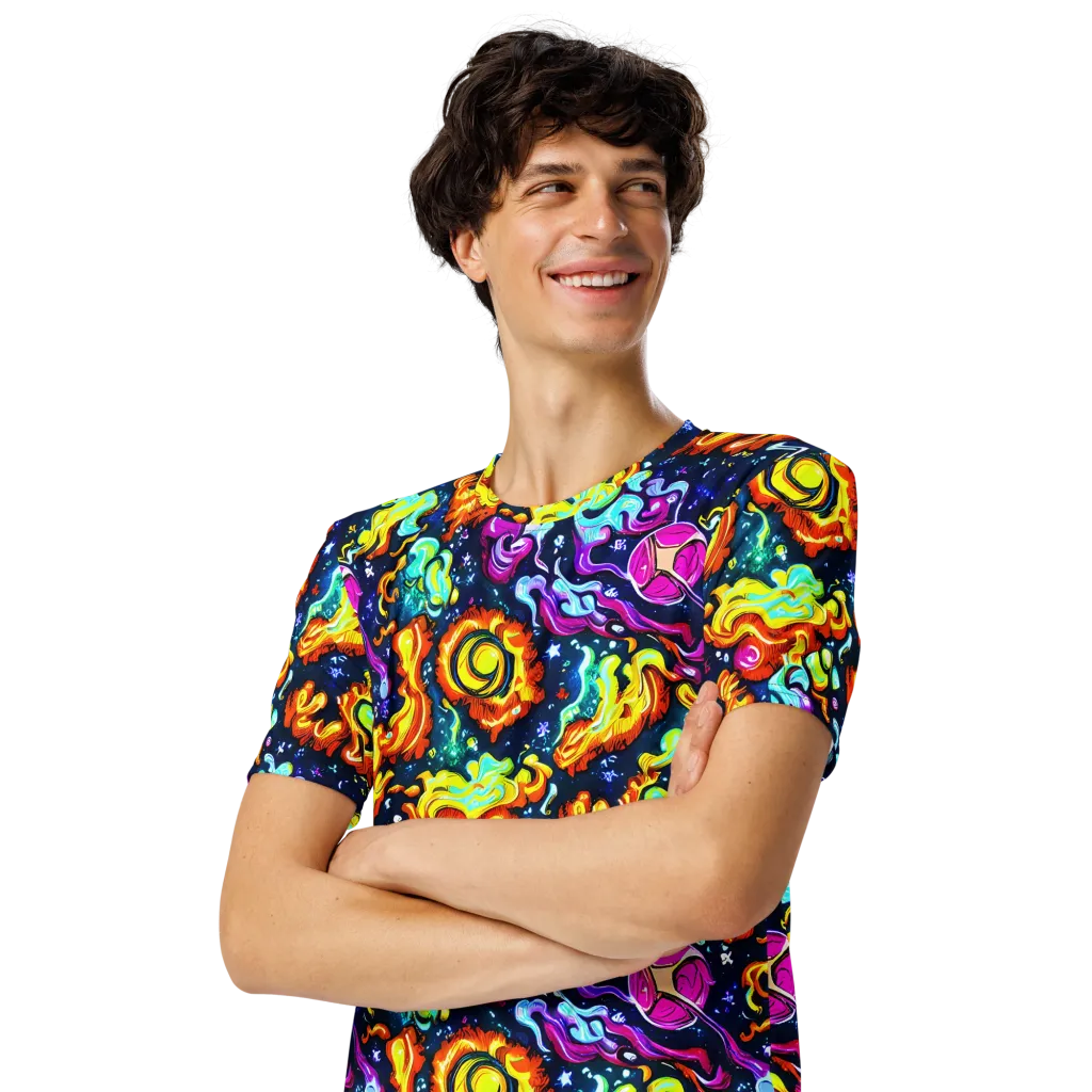 The Neon Dream on Men's Crew Neck T-Shirt — Left Front