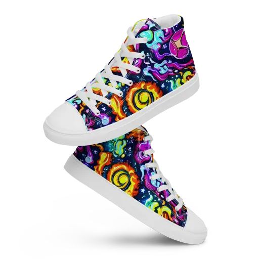 The Neon Dream on a Women's High Top Canvas Shoes