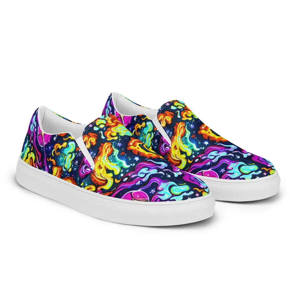 The Neon Dream on Men's Slip-On Canvas Shoes — Right Front