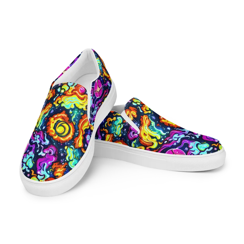 The Neon Dream on Men's Slip-On Canvas Shoes — Left Front