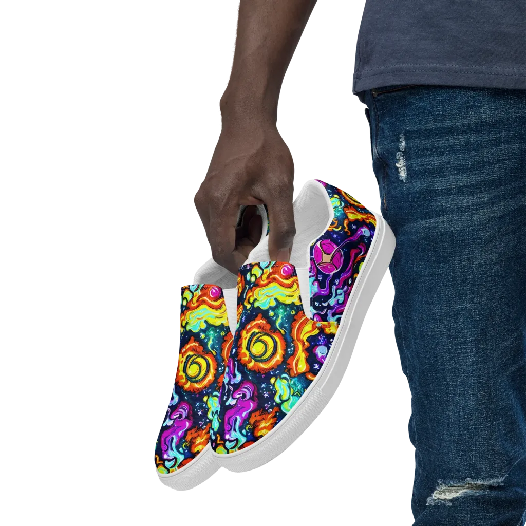 The Neon Dream on Men's Slip-On Canvas Shoes — Left Front