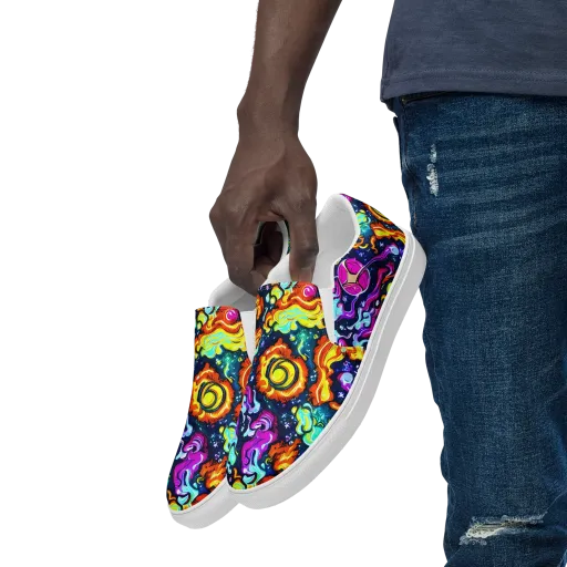 The Neon Dream on a Men's Slip-On Canvas Shoes