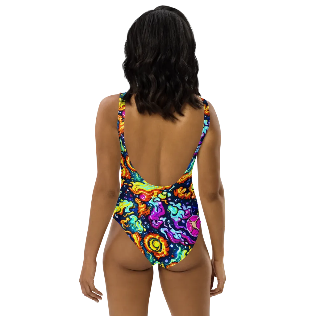 The Neon Dream on One-Piece Swimsuit — Back