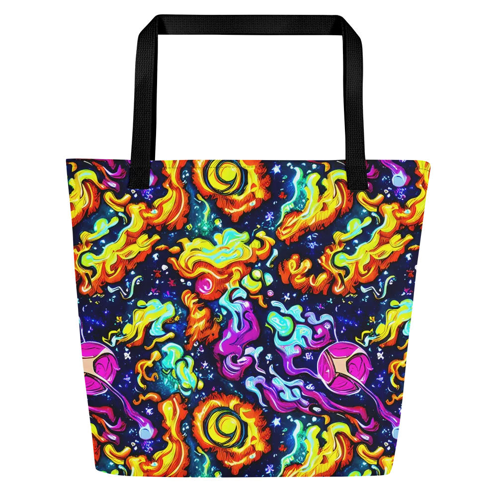 The Neon Dream on Large Tote Bag W/ Pocket — Front
