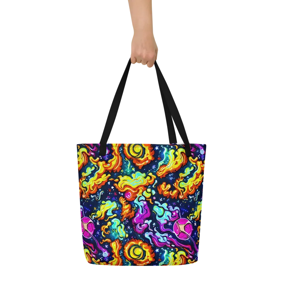 The Neon Dream on Large Tote Bag W/ Pocket — Front