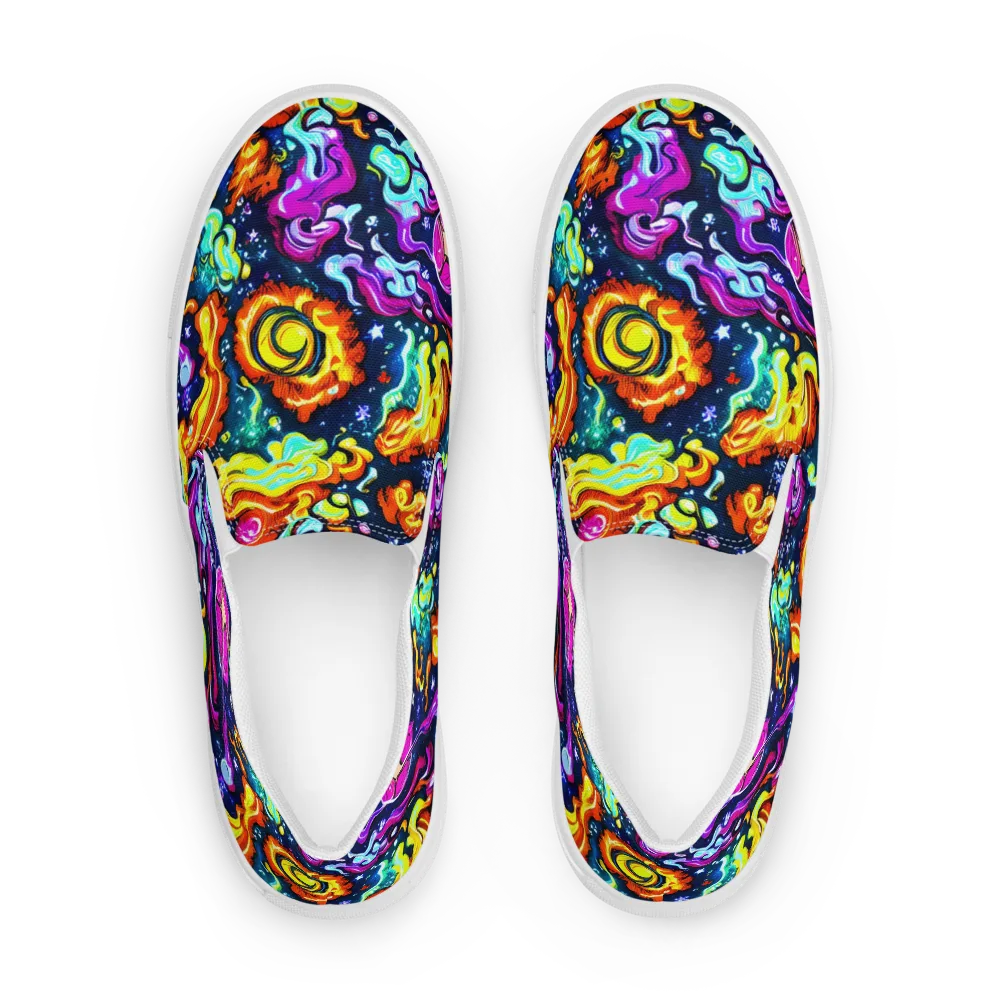 The Neon Dream on Women's Slip-On Canvas Shoes — Front