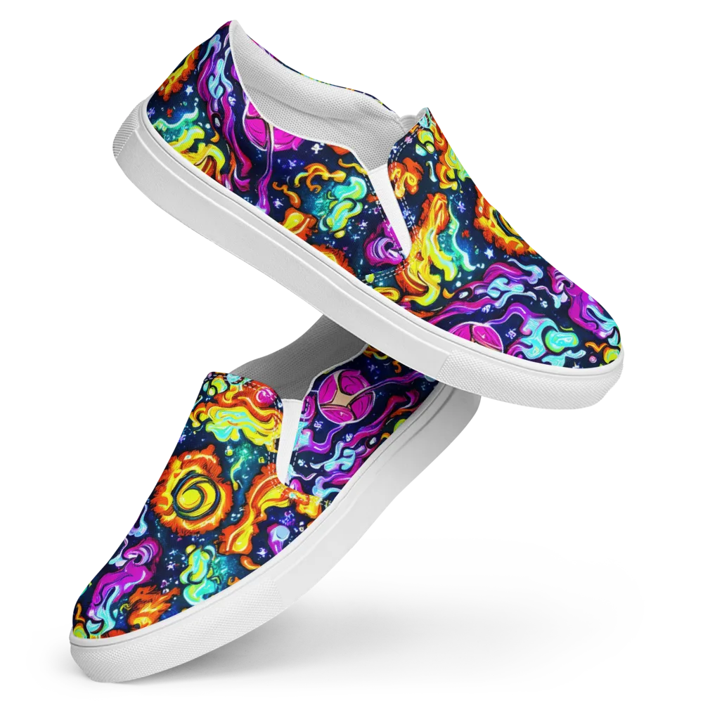 The Neon Dream on Women's Slip-On Canvas Shoes — Front
