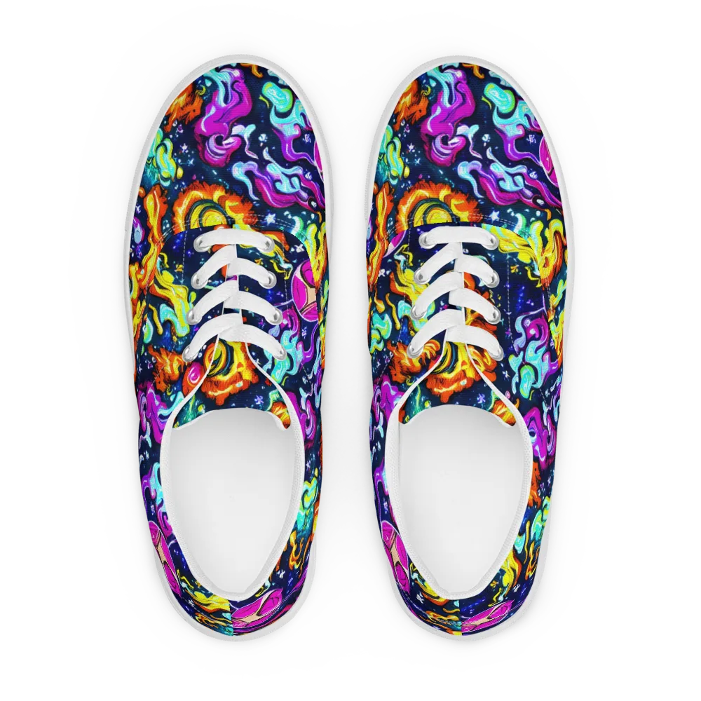 The Neon Dream on Men's Lace-Up Canvas Shoes — Front