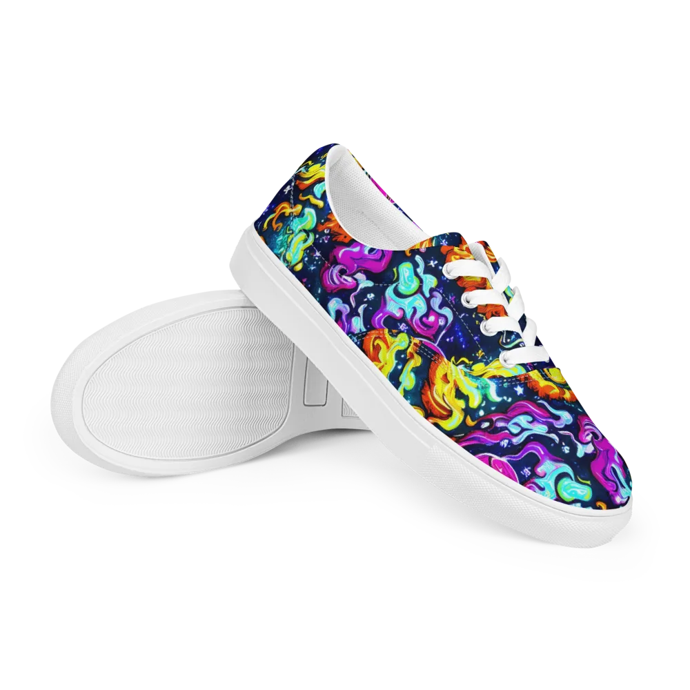 The Neon Dream on Men's Lace-Up Canvas Shoes — Right Front