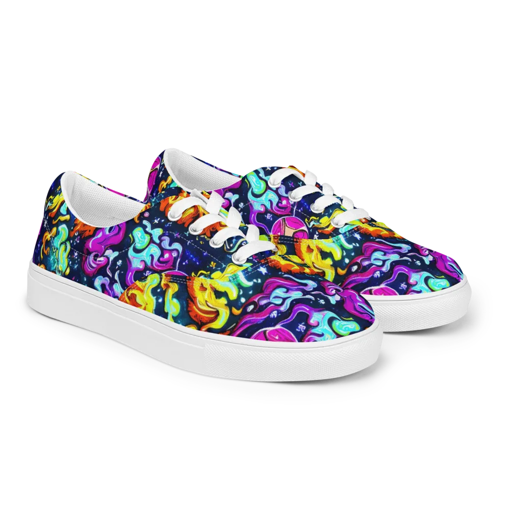 The Neon Dream on Men's Lace-Up Canvas Shoes — Right Front