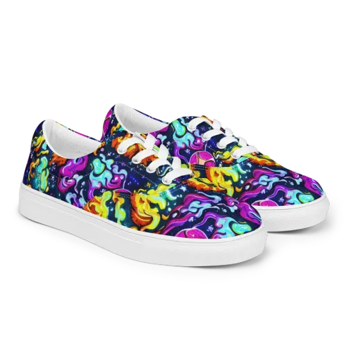The Neon Dream on a Men's Lace-Up Canvas Shoes