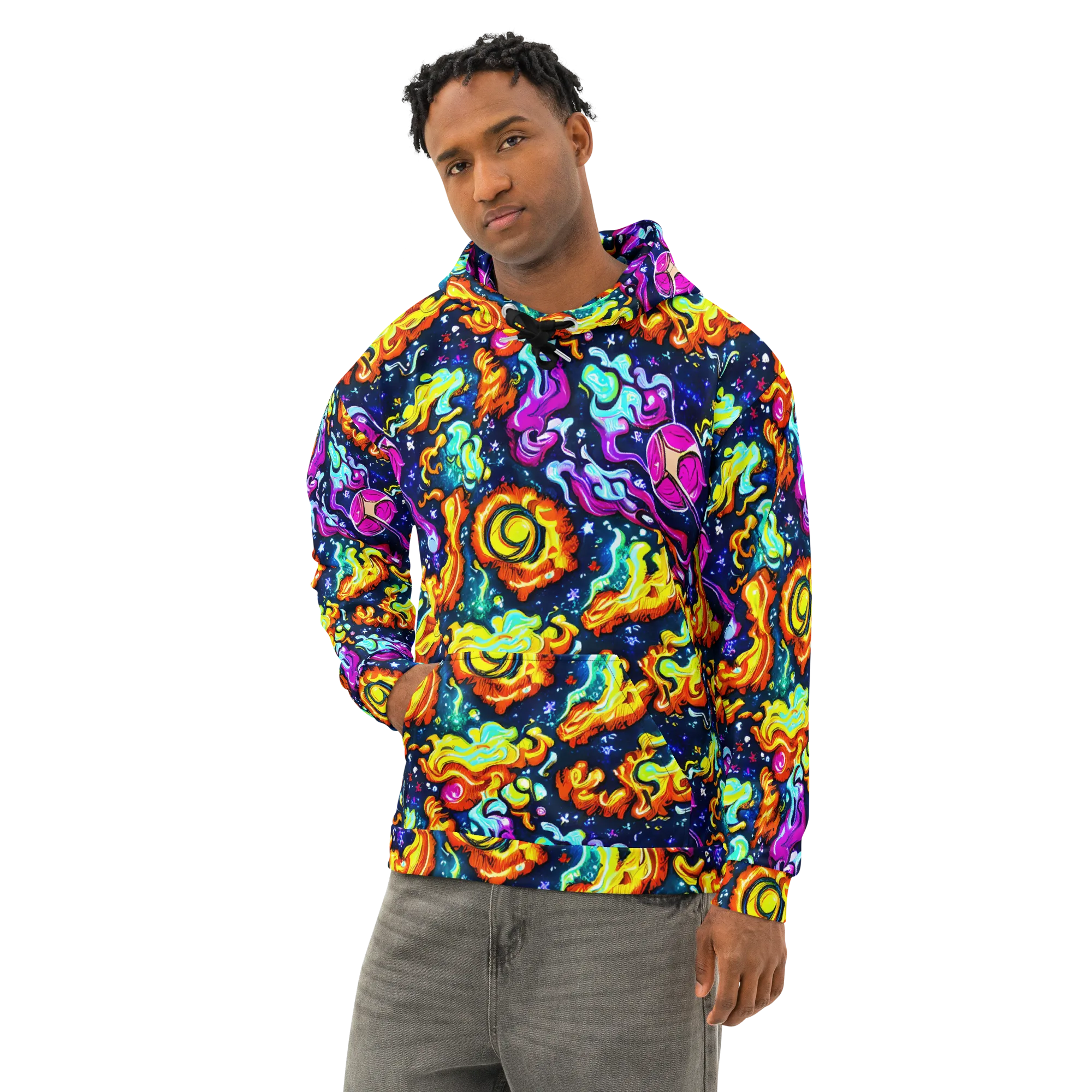 The Neon Dream on Cotton Hoodie — Left Front