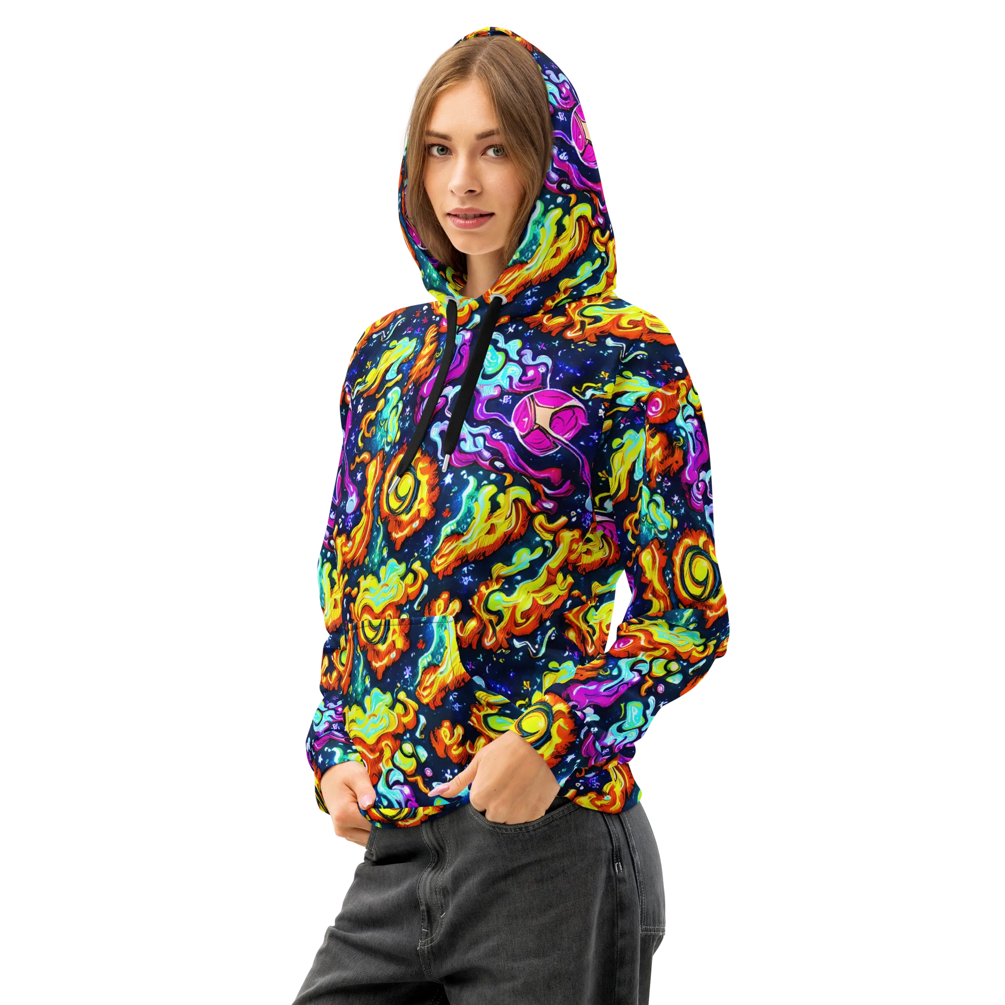 The Neon Dream on Cotton Hoodie — Left Front