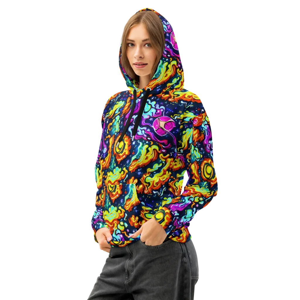 The Neon Dream on Cotton Hoodie — Left Front