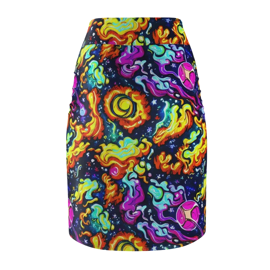 The Neon Dream on Pencil Skirt — Back