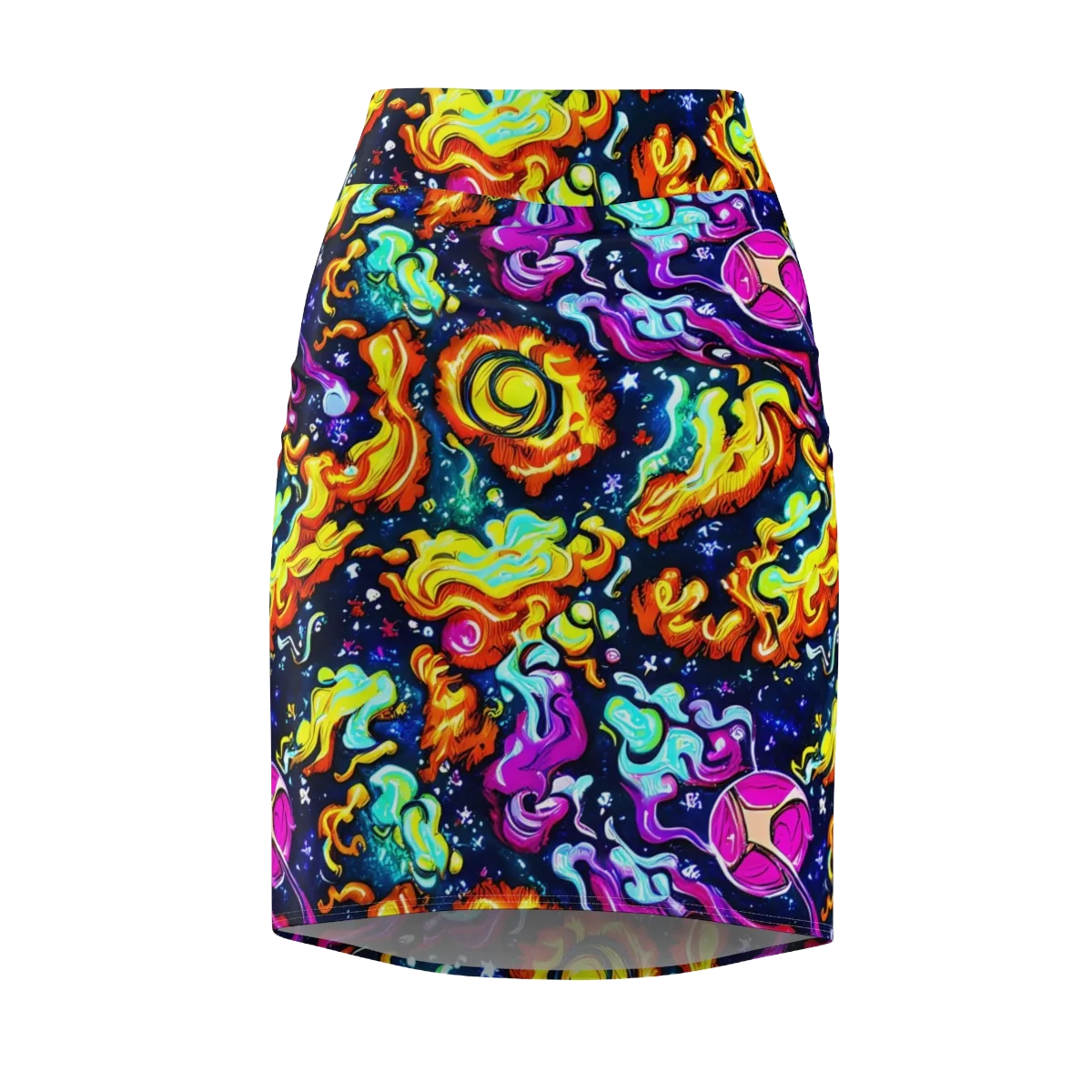 The Neon Dream on Pencil Skirt — Front