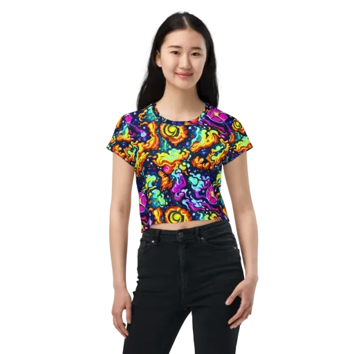 The Neon Dream on a Crop Tee