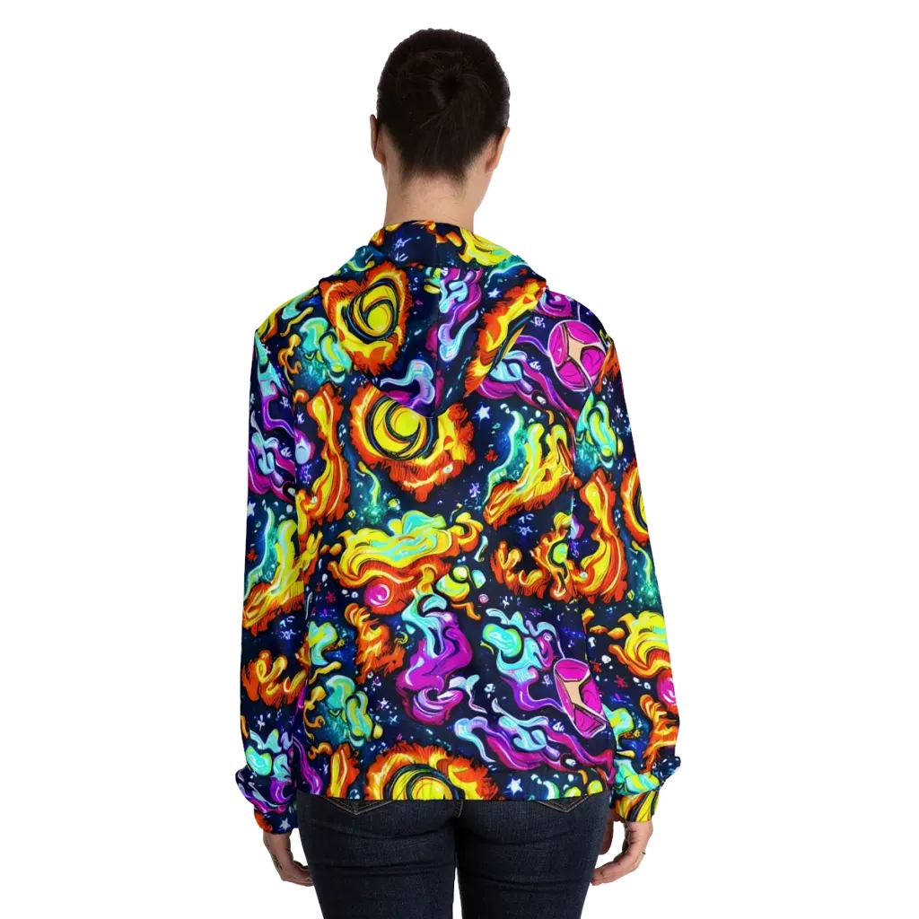 The Neon Dream on Women's Full-Zip Hoodie — Back On Person
