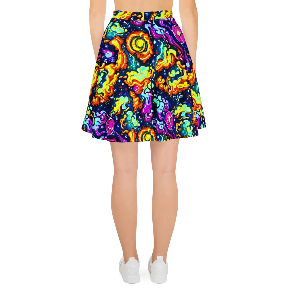 The Neon Dream on Skater Skirt — Back