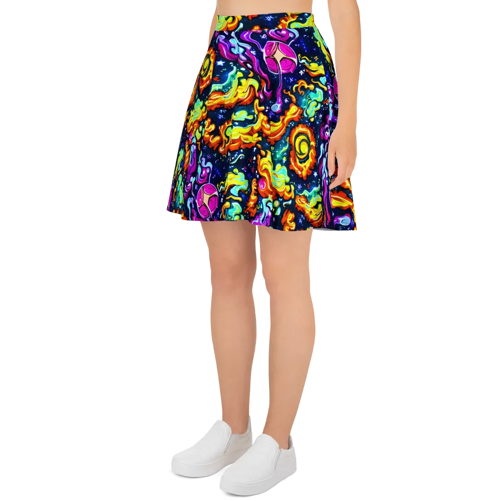 The Neon Dream on Skater Skirt — Left