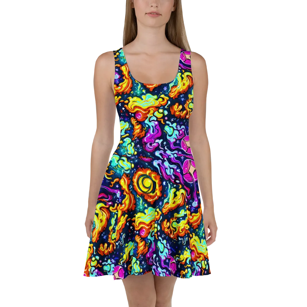 The Neon Dream on Skater Dress — Front