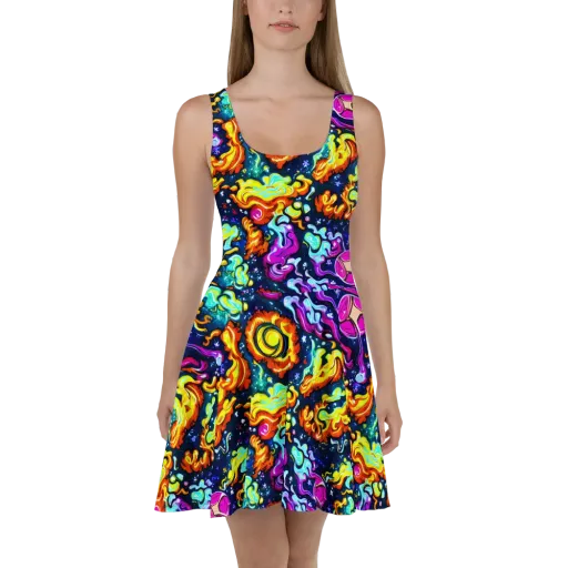 The Neon Dream on a Skater Dress