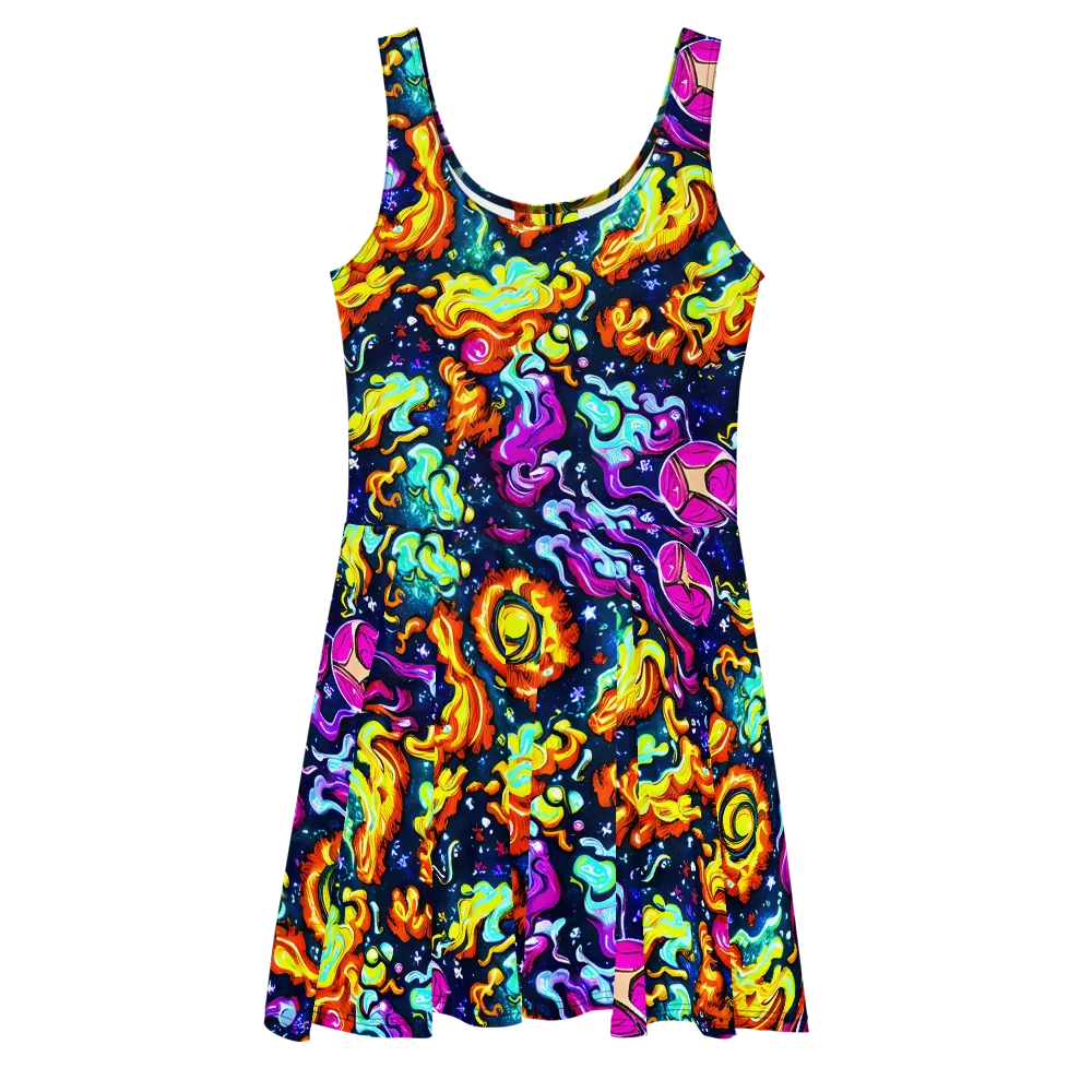 The Neon Dream on Skater Dress — Front