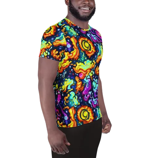 The Neon Dream on a Men's Athletic T-Shirt