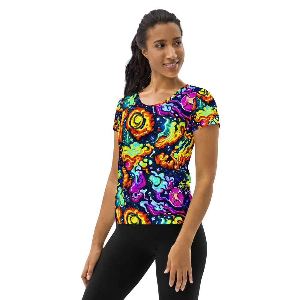 The Neon Dream on Women's Athletic T-Shirt — Left