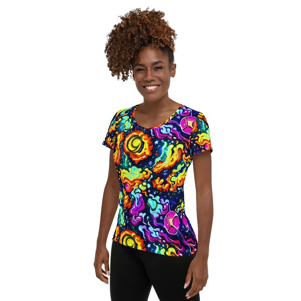 The Neon Dream on Women's Athletic T-Shirt — Left