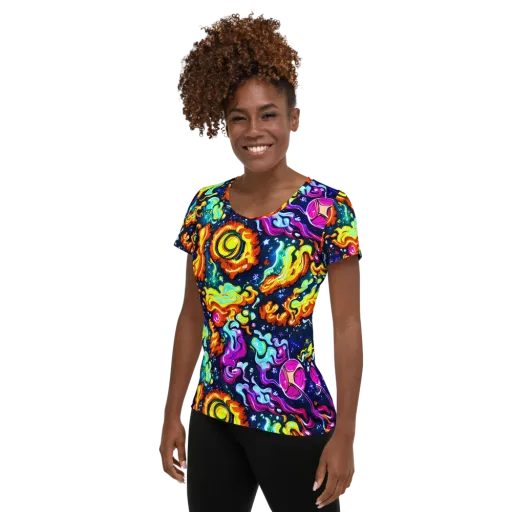 The Neon Dream on a Women's Athletic T-Shirt