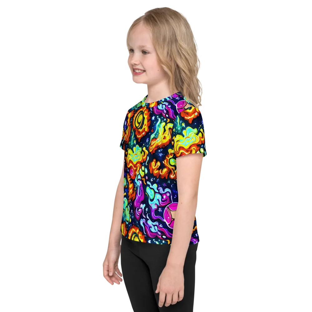 The Neon Dream on Kids Crew Neck T-Shirt — Left