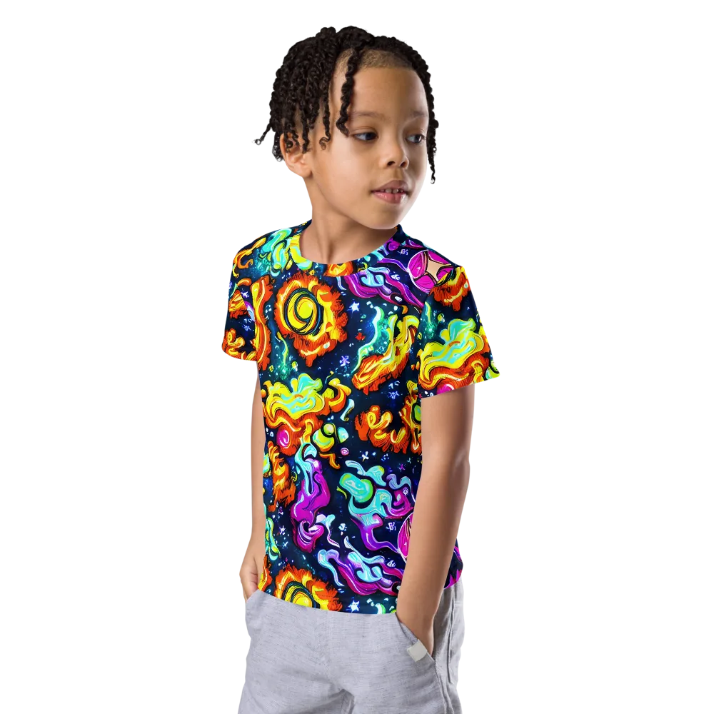 The Neon Dream on Kids Crew Neck T-Shirt — Left Front