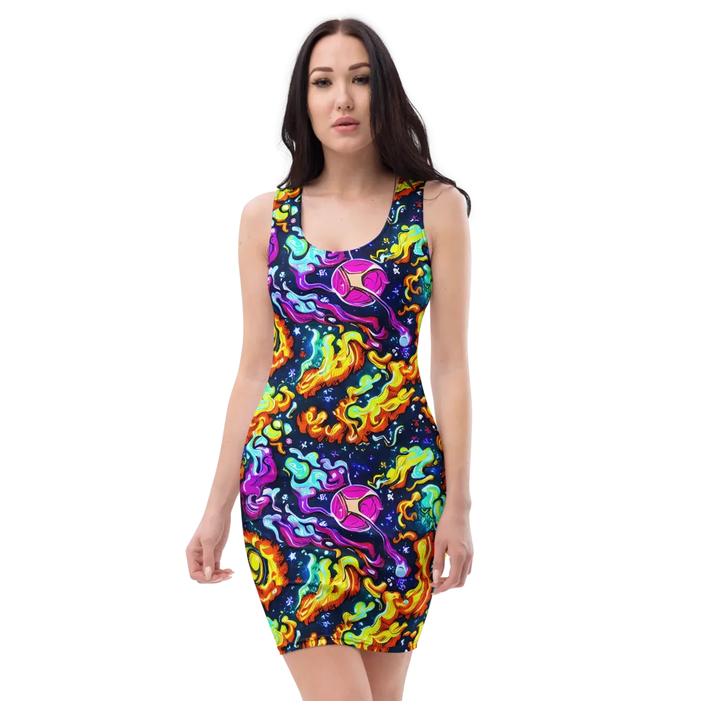 The Neon Dream on Bodycon Dress — Front
