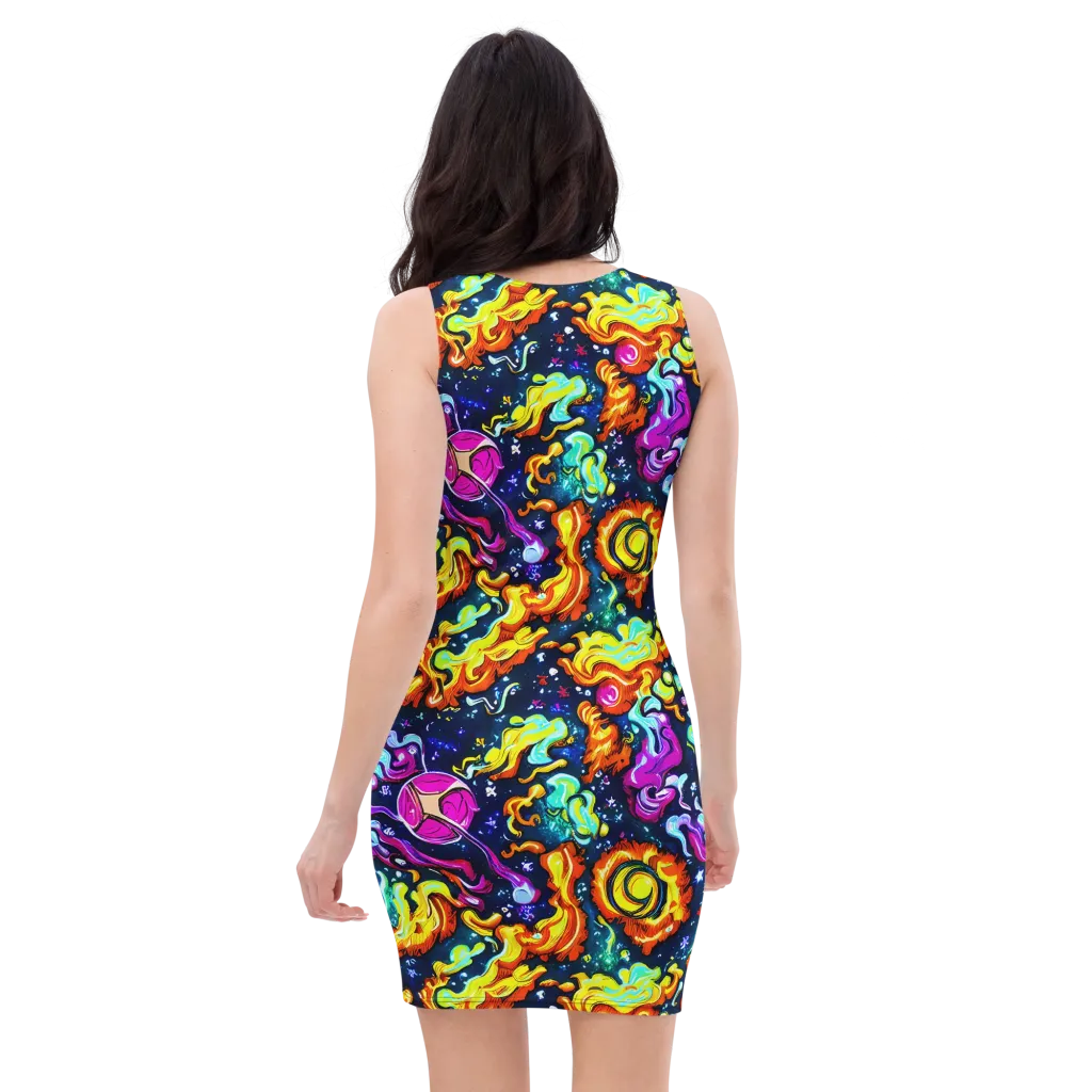 The Neon Dream on Bodycon Dress — Back