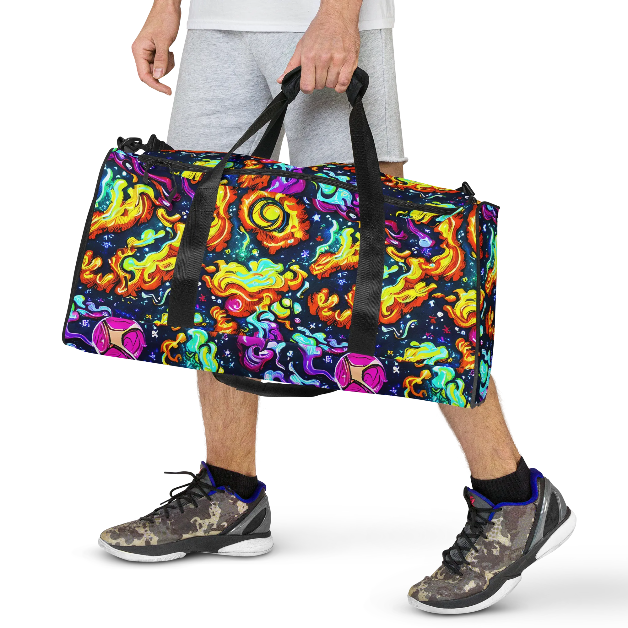 The Neon Dream on Duffle Bag — Front