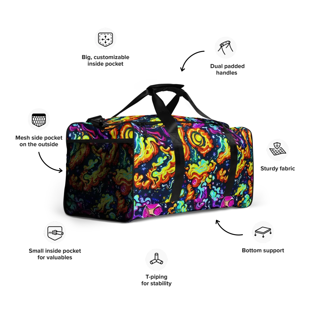 The Neon Dream on Duffle Bag — Right Front