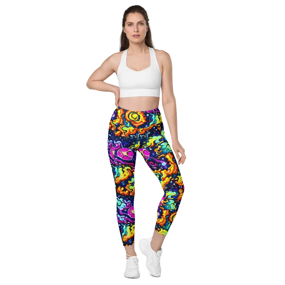 The Neon Dream on Leggings with Pockets — Front