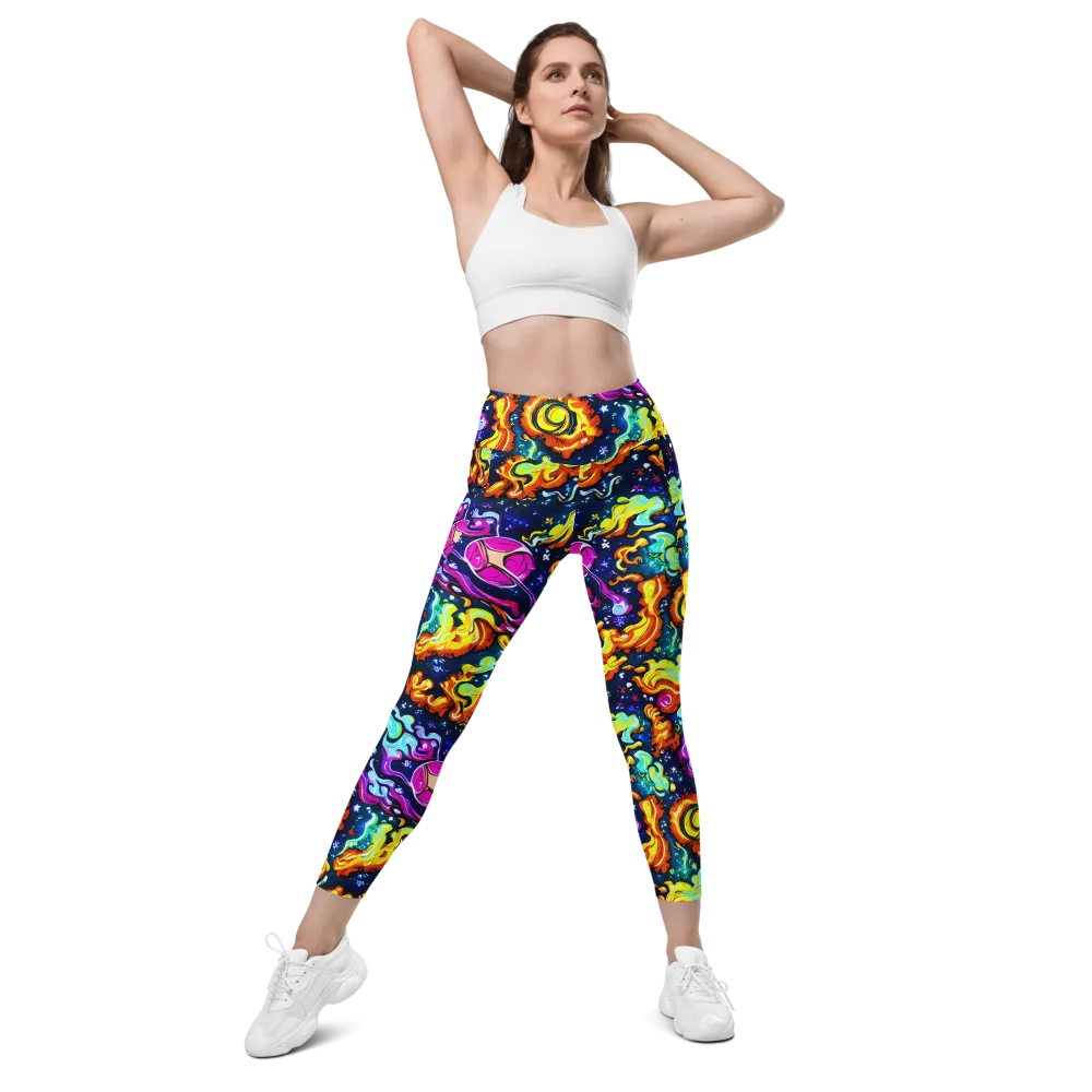The Neon Dream on Leggings with Pockets — Front