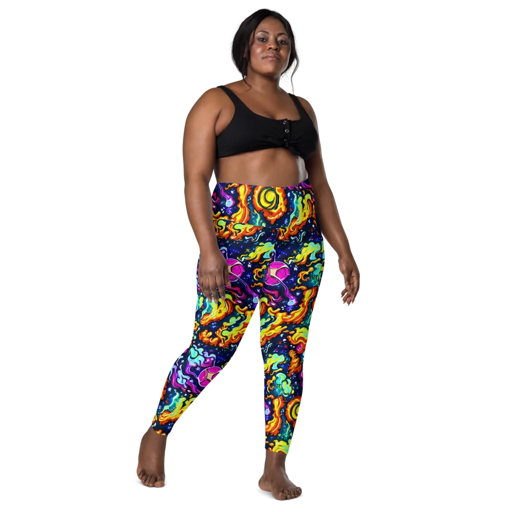 The Neon Dream on Leggings with Pockets — Front