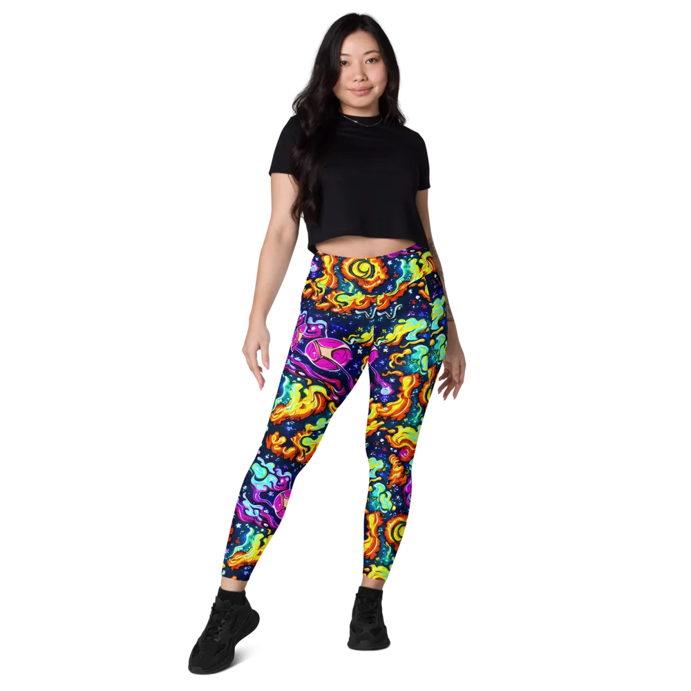 The Neon Dream on Leggings with Pockets — Front