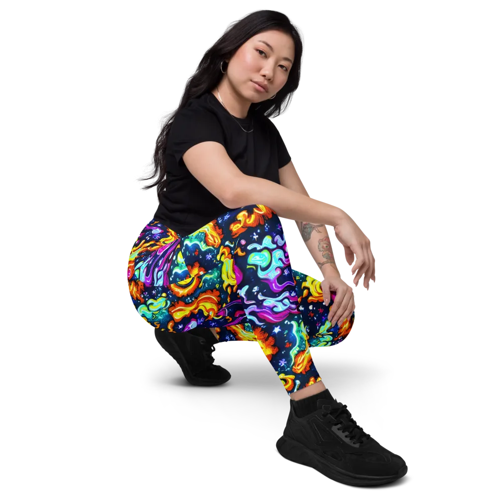 The Neon Dream on Leggings with Pockets — Right Front