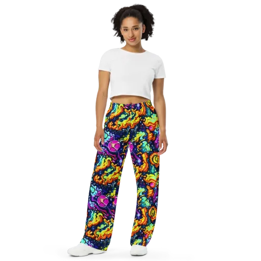 The Neon Dream on a Wide-Leg Pants