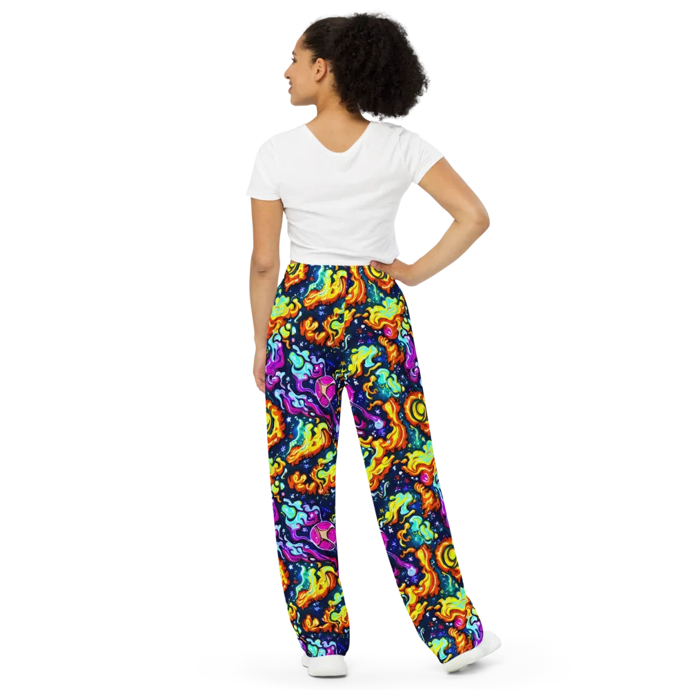 The Neon Dream on Wide-Leg Pants — Back