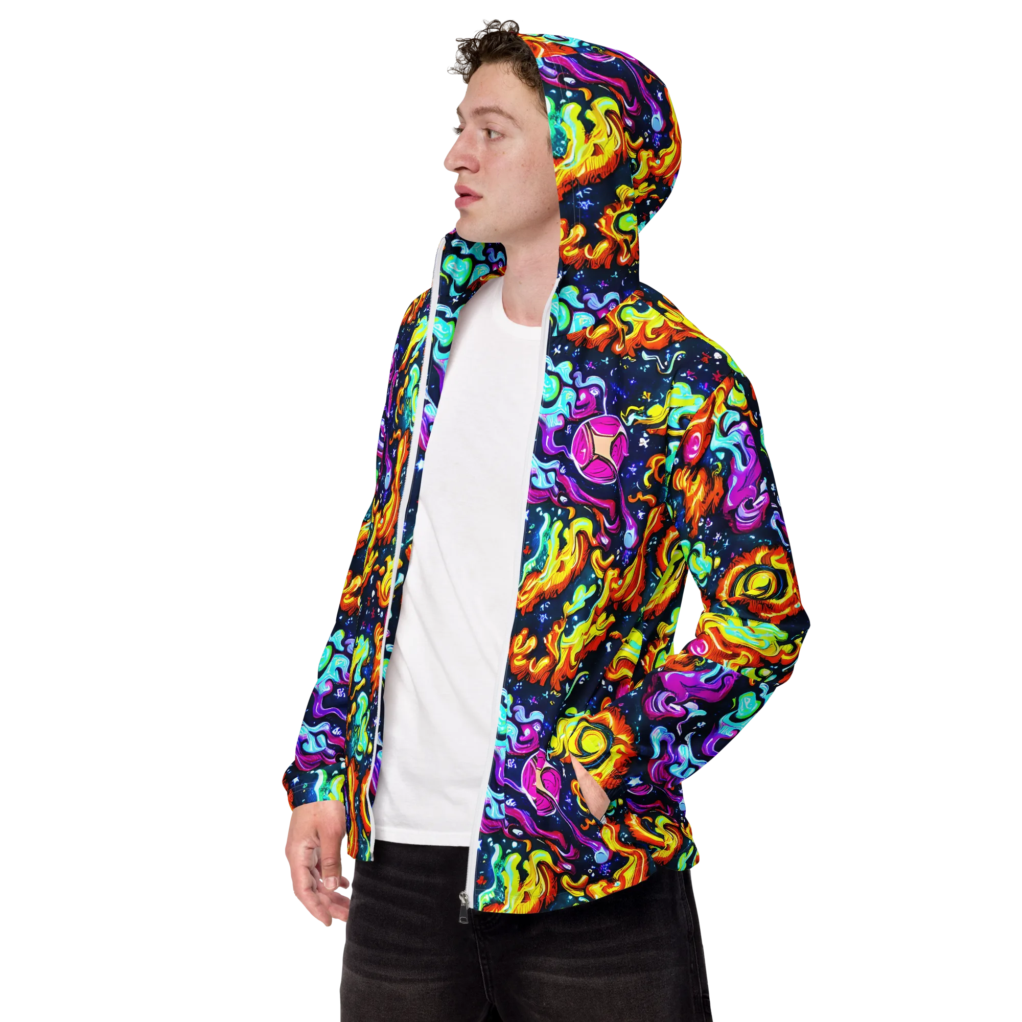 The Neon Dream on Men's Windbreaker — Left Front