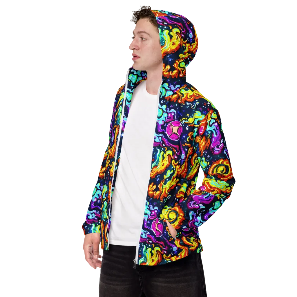 The Neon Dream on Men's Windbreaker — Left Front