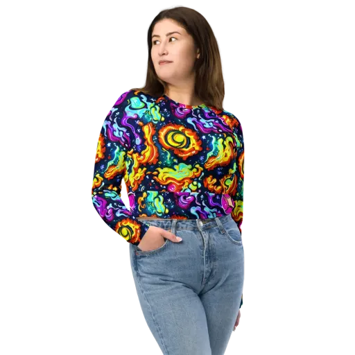 The Neon Dream on a Long Sleeve Crop Top