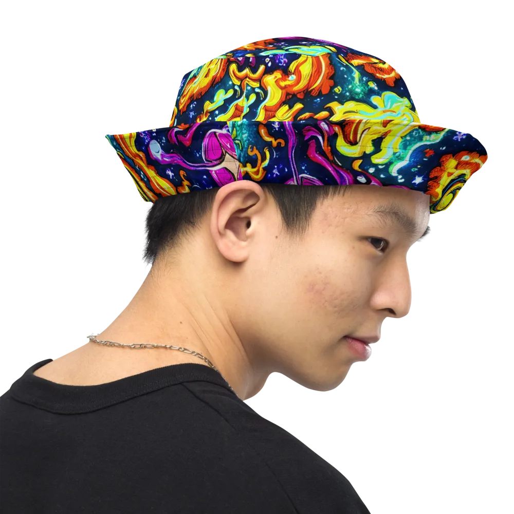 The Neon Dream on Reversible Bucket Hat — Right Outside